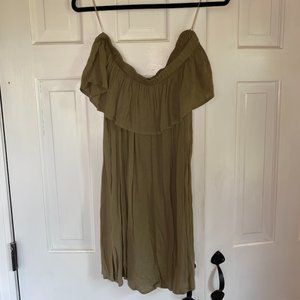 Women's Off The Shoulder Olive Green Dress